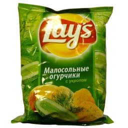 Чипсы картофельные Lays с малосольными огурчиками