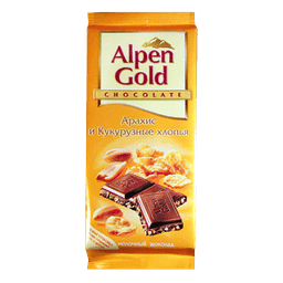 Alpen Gold «Арахис и кукурузные хлопья», 100 г