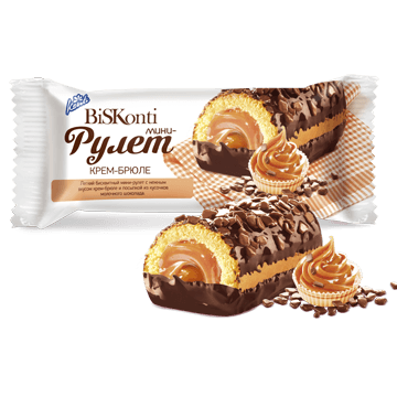 Мини-рулет бисквитный "BiSKonti" крем-брюле