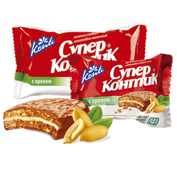 Печенье-сэндвич «Супер-Контик» молочный с орехом