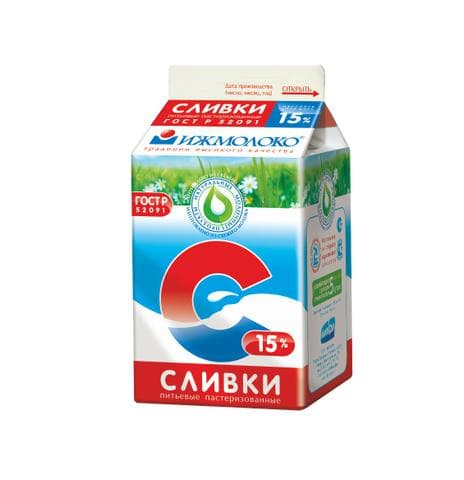 Сливки, 15% Ижмолоко