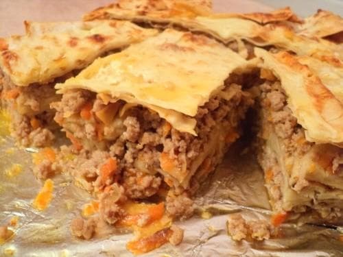 Мясной пирог из лаваша