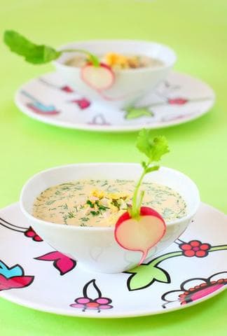Окрошка с крабовыми палочками