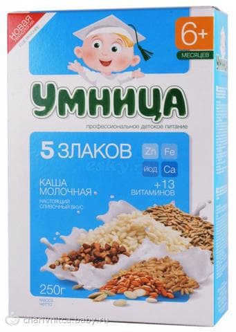 Каша Умница 5 злаков молочная