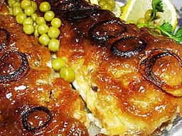 Осетрина запеченная с шампиньонами