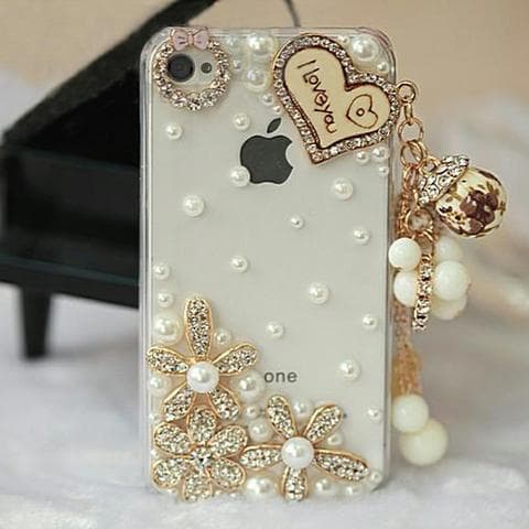 Чехол для iphone 5 и 5S "Жемчуг и сердечко"
