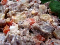 Салат из куриных сердечек
