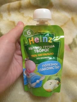 Детское пюре Heinz яблоко, груша, творог