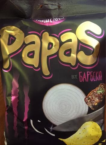 Чипсы Papas с луком Барбекю