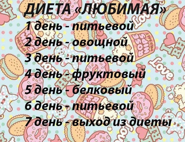 Диета "Любимая"