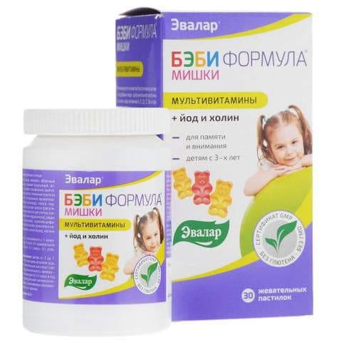Эвалар Бэби мишки мультивитамины +йод и холин