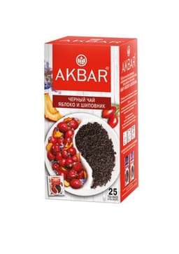 Чай черный Akbar "Яблоко и Шиповник" 25 конвертов
