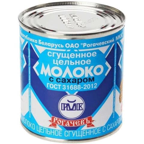 Сгущенное цельное молоко с сахаром "Рогачевъ"