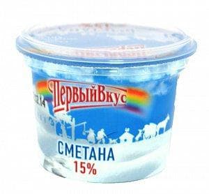 Сметана "Первый Вкус", 15%