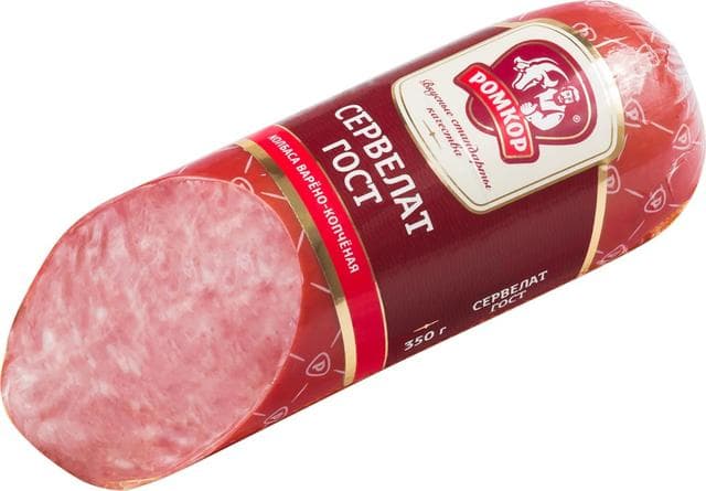 Колбаса варено-копченая "Ромкор" - "Сервелат"