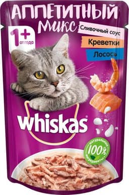 Whiskas Аппетитный микс: креветка, лосось.