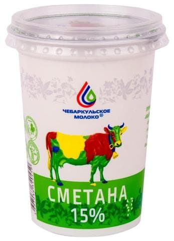 Сметана "Чебаркульское молоко", 15%