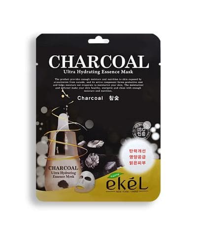 Маска тканевая с древесным углем Ekel Charcoal Ultra Hydrating Essence Mask