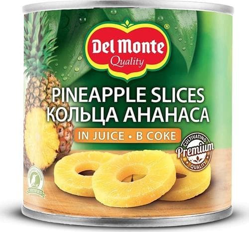 Фруктовые консервы Del Monte Ананасы кольца в соке