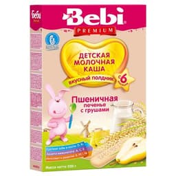 Каша для полдника Bebi молочная пшеничная печенье-