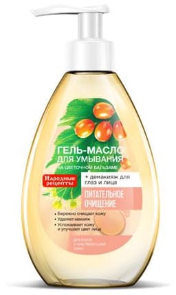 Гель-масло для умывания Народные рецепты на цветочном бальзаме