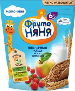 Молочная каша ФрутоНяня Пшеничная с яблоком и земл
