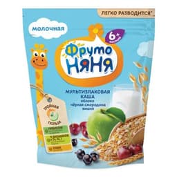 Мультизлаковая каша Фрутоняня с яблоком, чёрной см