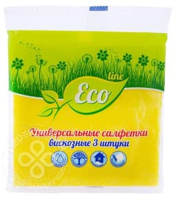 Салфетки вискозные "Eco line", 3 шт.