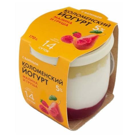 Йогурт ООО "Коломенское молоко" малина+груша