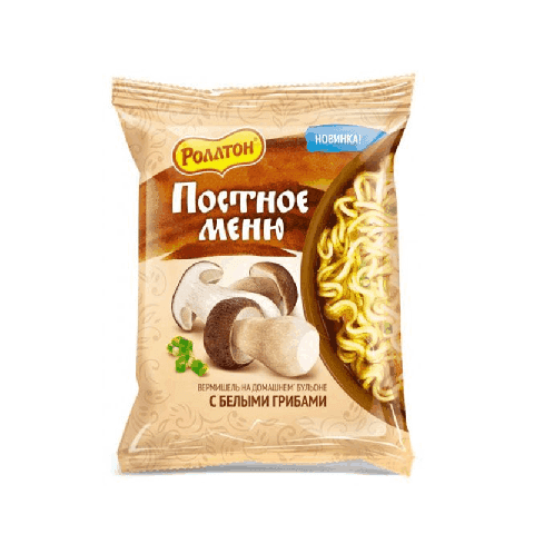 Вермишель роллтон с белыми грибами