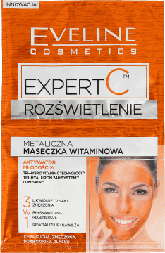 Маска для лица Eveline Expert C™ Осветляющая, металлическая, витаминная маска