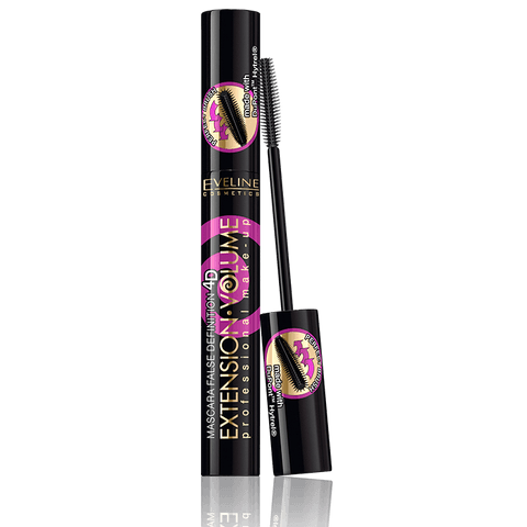 Тушь для ресниц Eveline c эффектом 4D extension volume professional make-u
