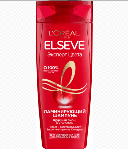 Шампунь Elseve Ламинирующий "Эксперт цвета" L'Oreal Paris "Красный пион" для окрашенных или мелированных вол