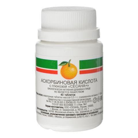 Аскорбиновая кислота с глюкозой "Сесана+"
