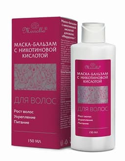 МАСКА-БАЛЬЗАМ С НИКОТИНОВОЙ КИСЛОТОЙ ДЛЯ ВОЛОС «МИРРОЛЛА» 
