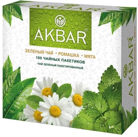 Чай акбар зеленый ромашка мята