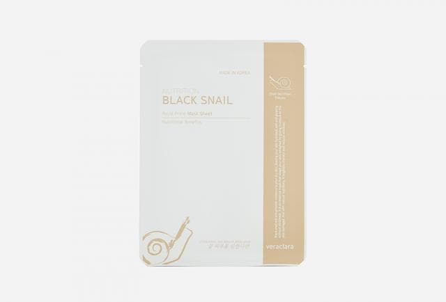 Маска для лица CLARA'S CHOICE black snail mask sheet
