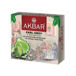 Чай черный Akbar Earl Grey, 100 пак