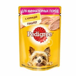 Для миниатюрный пород с курицей паштет.