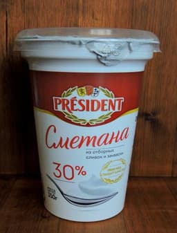 Сметана President 30%
