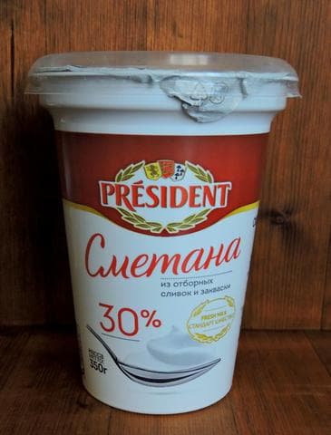 Сметана President 30%