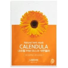 Тканевая маска для лица LANSKIN CALENDULA NATURAL HERB MASK с экстрактом календулы