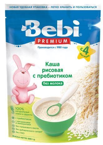 Bebi Premium безмолочная каша Рисовая