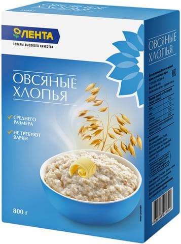 Хлопья овсяные "Лента"
