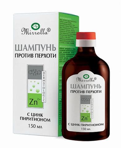 ШАМПУНЬ ОТ ПЕРХОТИ С ЦИНК ПИРИТИОНОМ Mirrolla 