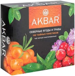Чай черный Akbar "Северные Ягоды и Травы", 100 пак