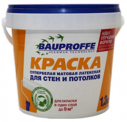 Краска для стен и потолков BAUPROFFE супербелая