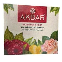 Зеленый чай Akbar Малиновая роза, 100 пак