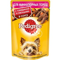 Pedigree. Для миниатюрных пород с говядиной и овощ
