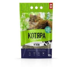 Котяра комкующийся наполнитель с углем